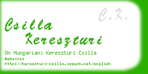 csilla kereszturi business card